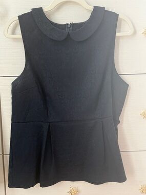 J. Crew Navy Jacquard Sleeveless Dress Top